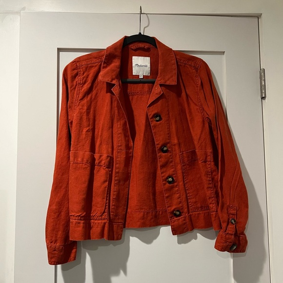 Madewell Women's Orange Chore Coat - Size Medium - Picture 3 of 8